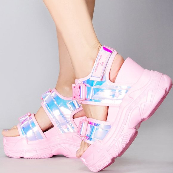 Anthony Wang X LASR Exclusive Peach 02 Electric Barbie Platform Sandals - Picture 2 of 3